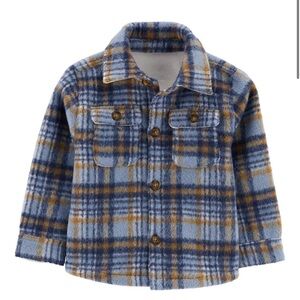 Carter’s Toddler Boys Plaid Fleece Lined Shacket Plaid Jacket